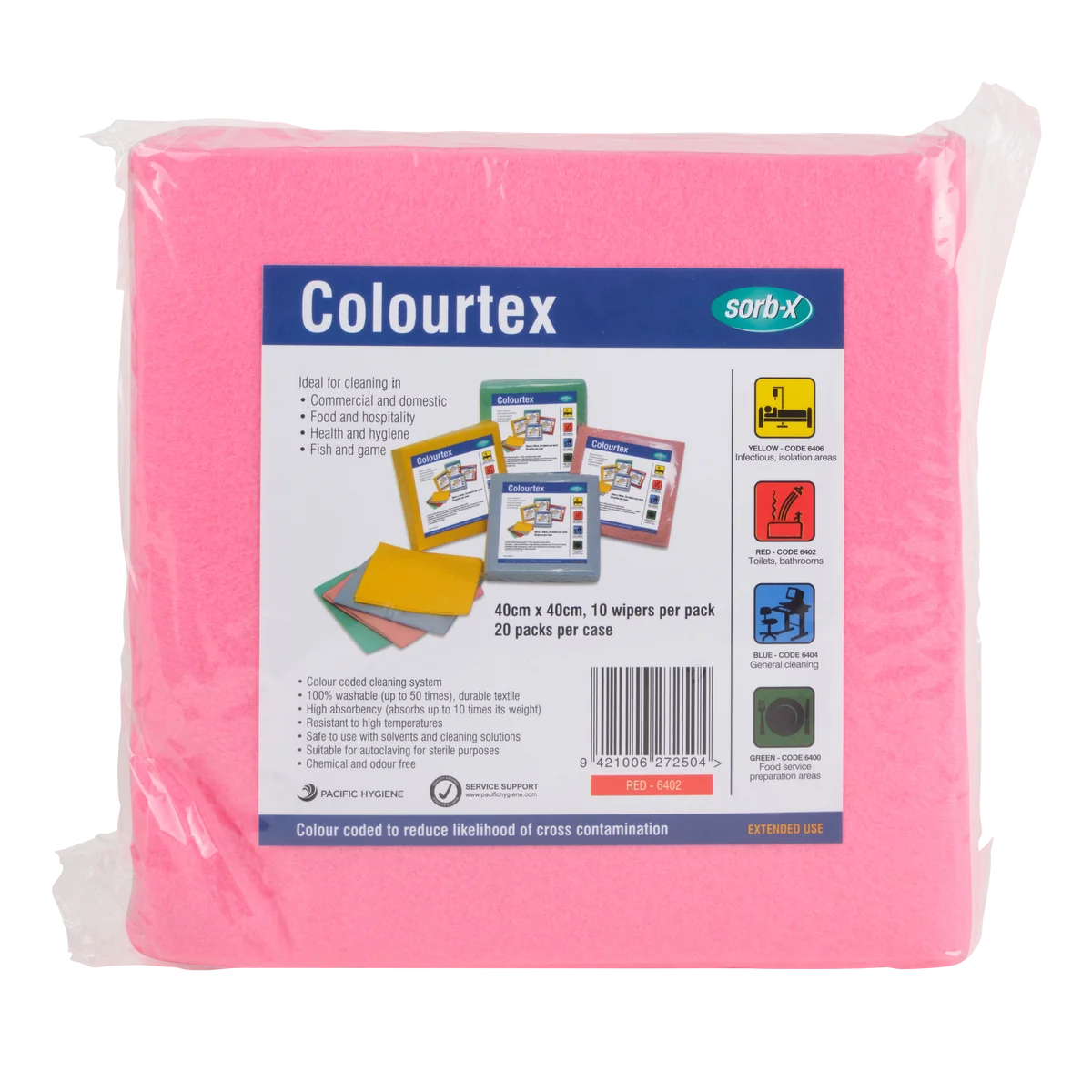 Sorb-X Colourtex Textile Wiper - Pink (SX6402)