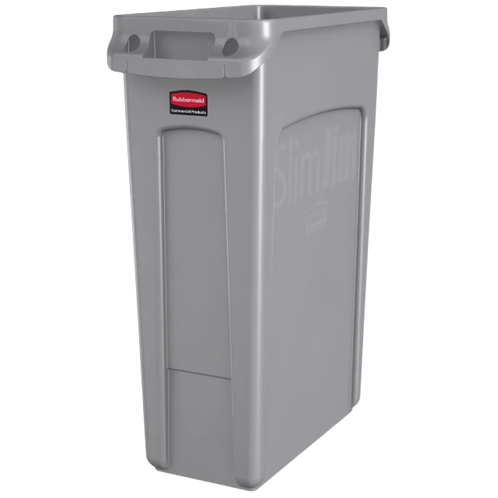 Rubbermaid SLIM JIM? Container with Venting Channels 87L - Gray