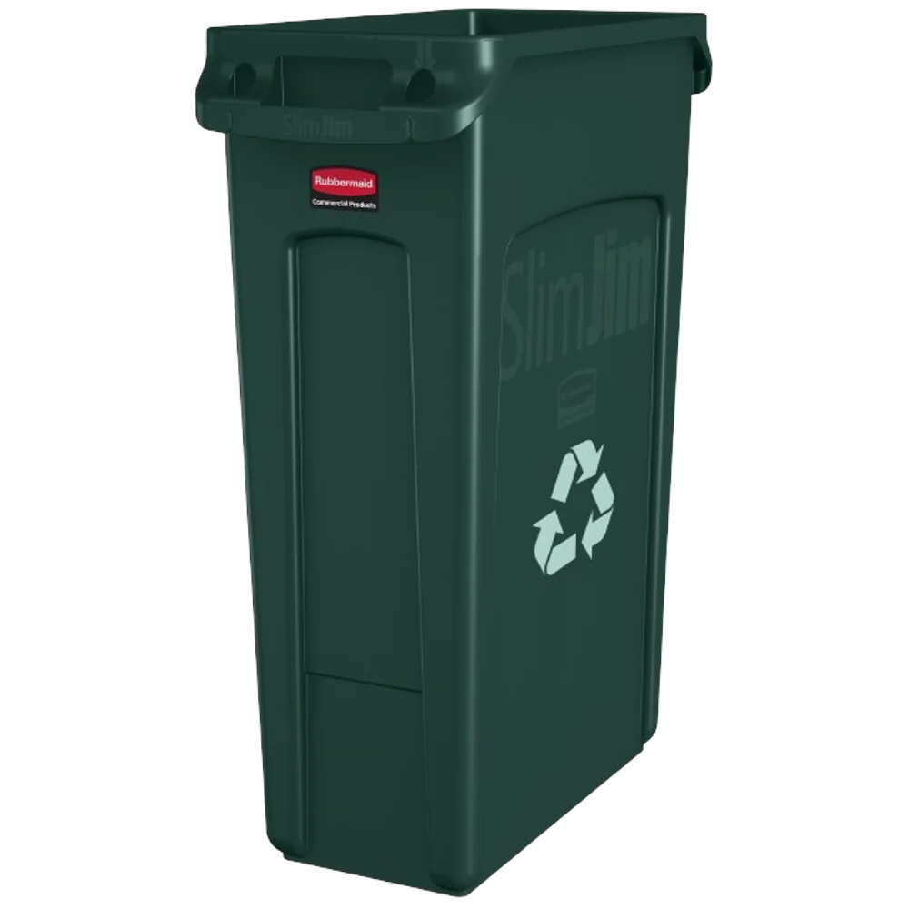 Rubbermaid SLIM JIM? Container with Venting Channels 87L - Green